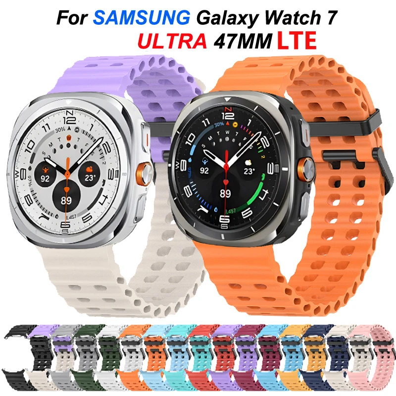 Мягкий силиконовый ремешок для Samsung Galaxy Watch Ultra 47 мм LTE, ремешок для часов, цветной Океанский браслет для Galaxy Watch Ultra 47 мм
Мягкий силиконовый ремешок для Samsung Galaxy Watch Ultra 47 мм LTE, ремешок для часов, цветной Океанский браслет для Galaxy Watch Ultra 47 мм
