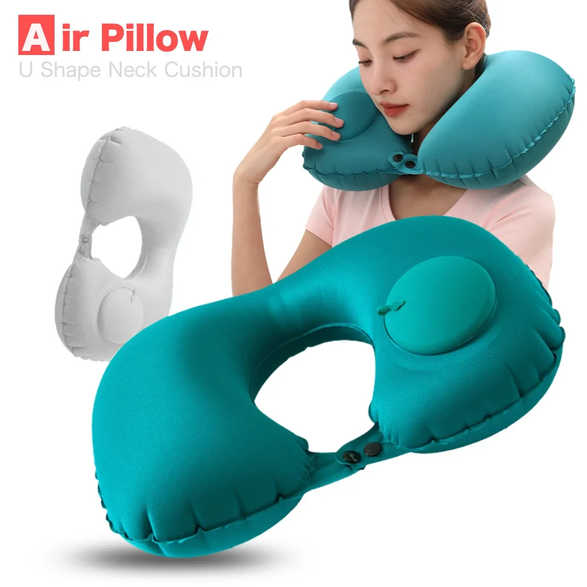 U Shape Auto Inflatable Pillow Folding Flocked Neck Pillow Portable for Travel Pillow Airplane Car Neck Support Sleeping Cushion 
U Shape Auto Inflatable Pillow Folding Flocked Neck Pillow Portable for Travel Pillow Airplane Car Neck Support Sleeping Cushion