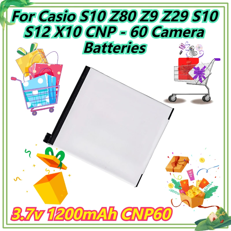 3.7v 1200mAh CNP60 For Casio S10 Z80 Z9 Z29 S10 S12 X10 CNP - 60 Camera Batteries 
3.7v 1200mAh CNP60 For Casio S10 Z80 Z9 Z29 S10 S12 X10 CNP - 60 Camera Batteries