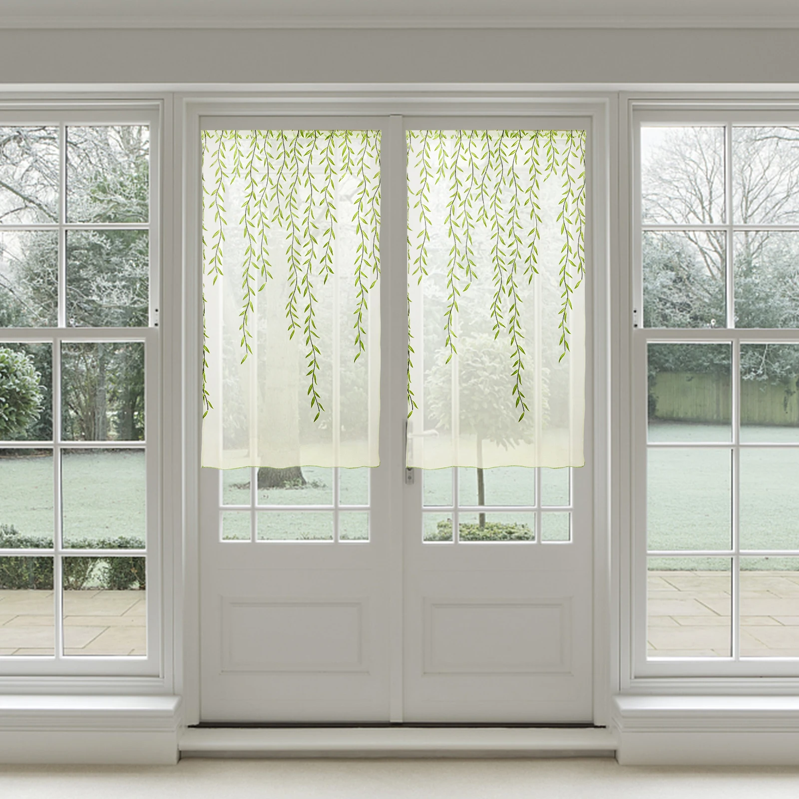 Green Boho Lace Willow Leaf Sheer Curtain Panel Voile Curtains Transparent Window Privacy Home Decor Bedroom Living Room Kids
Green Boho Lace Willow Leaf Sheer Curtain Panel Voile Curtains Transparent Window Privacy Home Decor Bedroom Living Room Kids