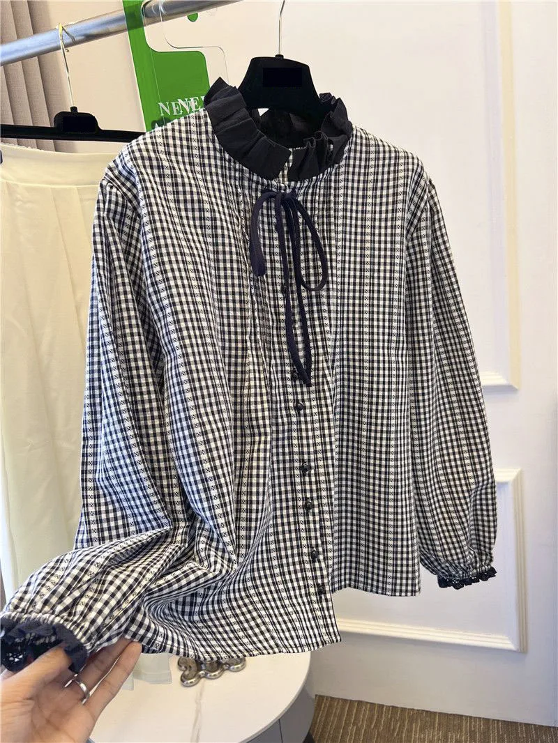Plaid Vintage Black Vintage Long Sleeve Shirt Women 2023 Summer Design New Shirt Chic Ladies Casual Blouse
Plaid Vintage Black Vintage Long Sleeve Shirt Women 2023 Summer Design New Shirt Chic Ladies Casual Blouse