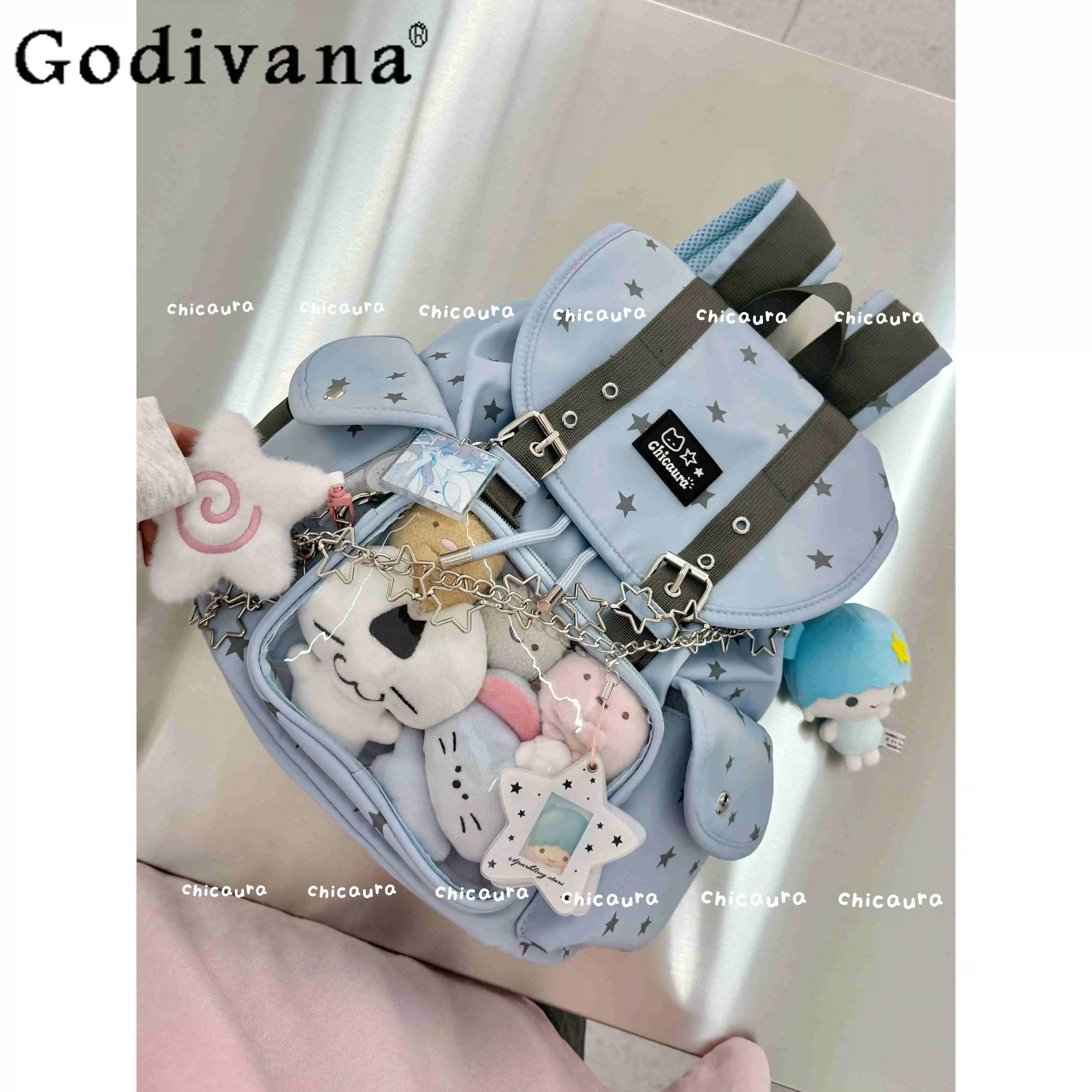Japanese Original Ins Large-capacity Transparent Pain Bag Cute Girl Star Chain Drawstring Baby Bag Academy Style Backpack
Japanese Original Ins Large-capacity Transparent Pain Bag Cute Girl Star Chain Drawstring Baby Bag Academy Style Backpack