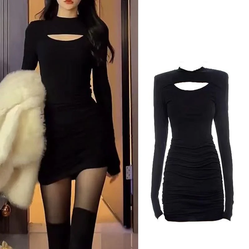 Sexy Wrap Chest Hollow Out Elastic Slim Mini Dress Women Long Sleeved Solid Skinny Dresses 2025 New Evening Club Party Vestidos
Sexy Wrap Chest Hollow Out Elastic Slim Mini Dress Women Long Sleeved Solid Skinny Dresses 2025 New Evening Club Party Vestidos
