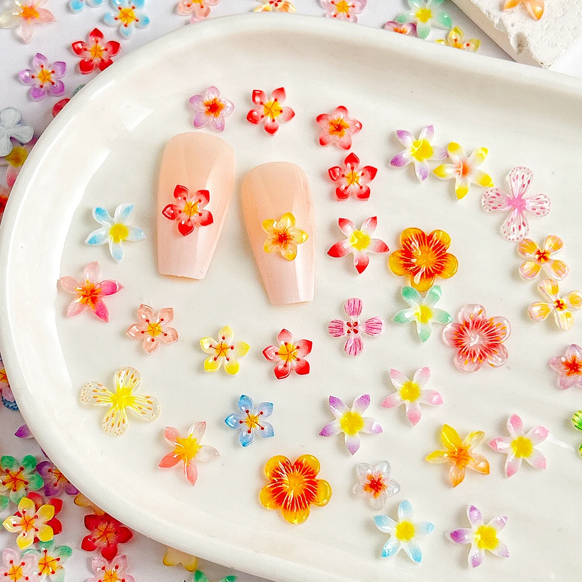 3D Multi-style Irregular Resin Flowers Series Nail Charms 3D Gradient Colored Peach Blossom Lily Mixed Nail Art Accessories DIY
3D Multi-style Irregular Resin Flowers Series Nail Charms 3D Gradient Colored Peach Blossom Lily Mixed Nail Art Accessories DIY