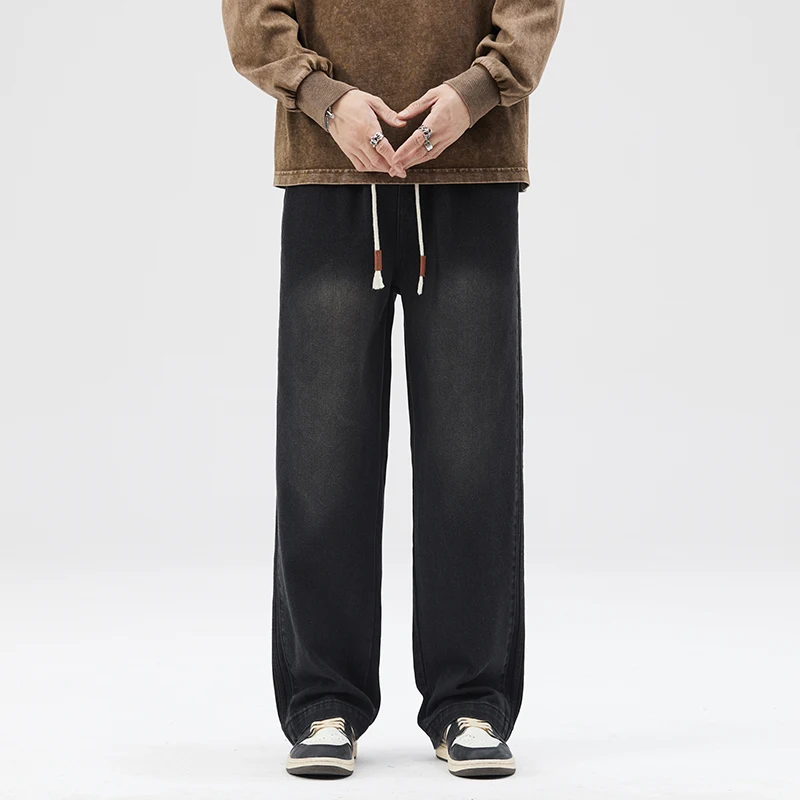 Mens Baggy Jeans Men Wide Leg Pants Loose Denim Trousers Casaul Black Jeans Side Stripes Vintage Elastic Waist Men's Clothing
Mens Baggy Jeans Men Wide Leg Pants Loose Denim Trousers Casaul Black Jeans Side Stripes Vintage Elastic Waist Men's Clothing