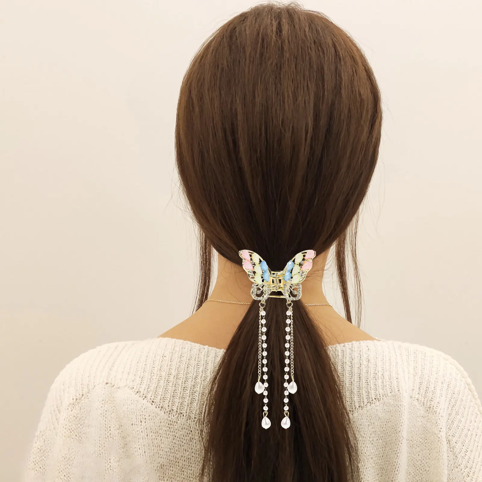 2 шт. заколки-бабочки для волос для женщин, декоративные, со стразами и кисточками, элегантные, для прически полупучок и пучков на затылке, металлические
2 шт. заколки-бабочки для волос для женщин, декоративные, со стразами и кисточками, элегантные, для прически полупучок и пучков на затылке, металлические