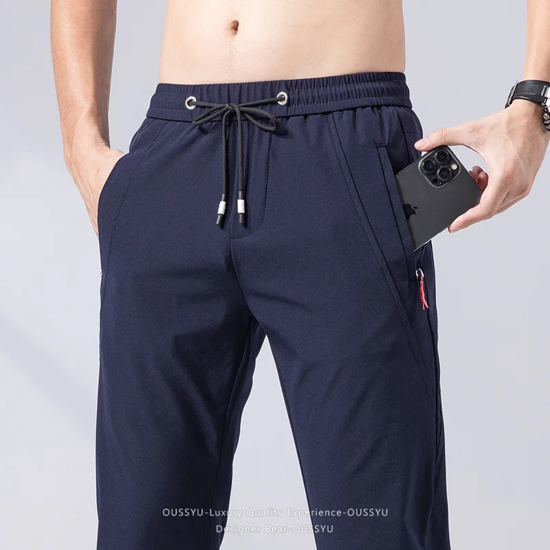 High Stretch Summer Thin Men's Casual Pants Elastic Waist Zippered Pocket Sweatpants Polyamide Fibre Work Joggers Trousers Man
High Stretch Summer Thin Men's Casual Pants Elastic Waist Zippered Pocket Sweatpants Polyamide Fibre Work Joggers Trousers Man