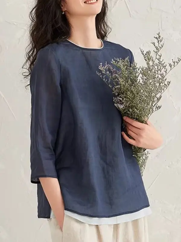 Повседневный свободный кардиган с круглым вырезом для женщин, весенний, в японском стиле, свободного кроя, с цветными блоками, из хлопка, повседневный топ
Повседневный свободный кардиган с круглым вырезом для женщин, весенний, в японском стиле, свободного кроя, с цветными блоками, из хлопка, повседневный топ