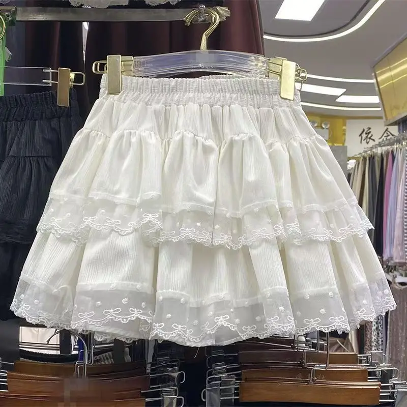 Girls' White Lace Mesh Half Skirt Summer Style Children's Short Skirt Cake Skirt with Belt Safety Pants
Girls' White Lace Mesh Half Skirt Summer Style Children's Short Skirt Cake Skirt with Belt Safety Pants