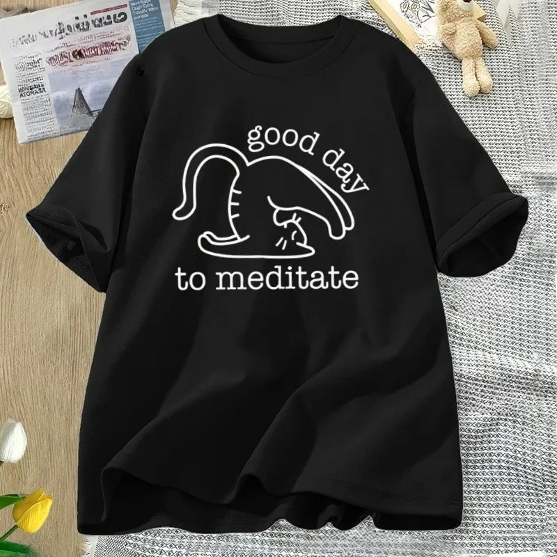 Cute Cat Yoga T Shirts Retro Graphic Tees Women Short Sleeve Mom Funny T-Shirt Casual Round Neck Women Clothes Streetwear
Cute Cat Yoga T Shirts Retro Graphic Tees Women Short Sleeve Mom Funny T-Shirt Casual Round Neck Women Clothes Streetwear