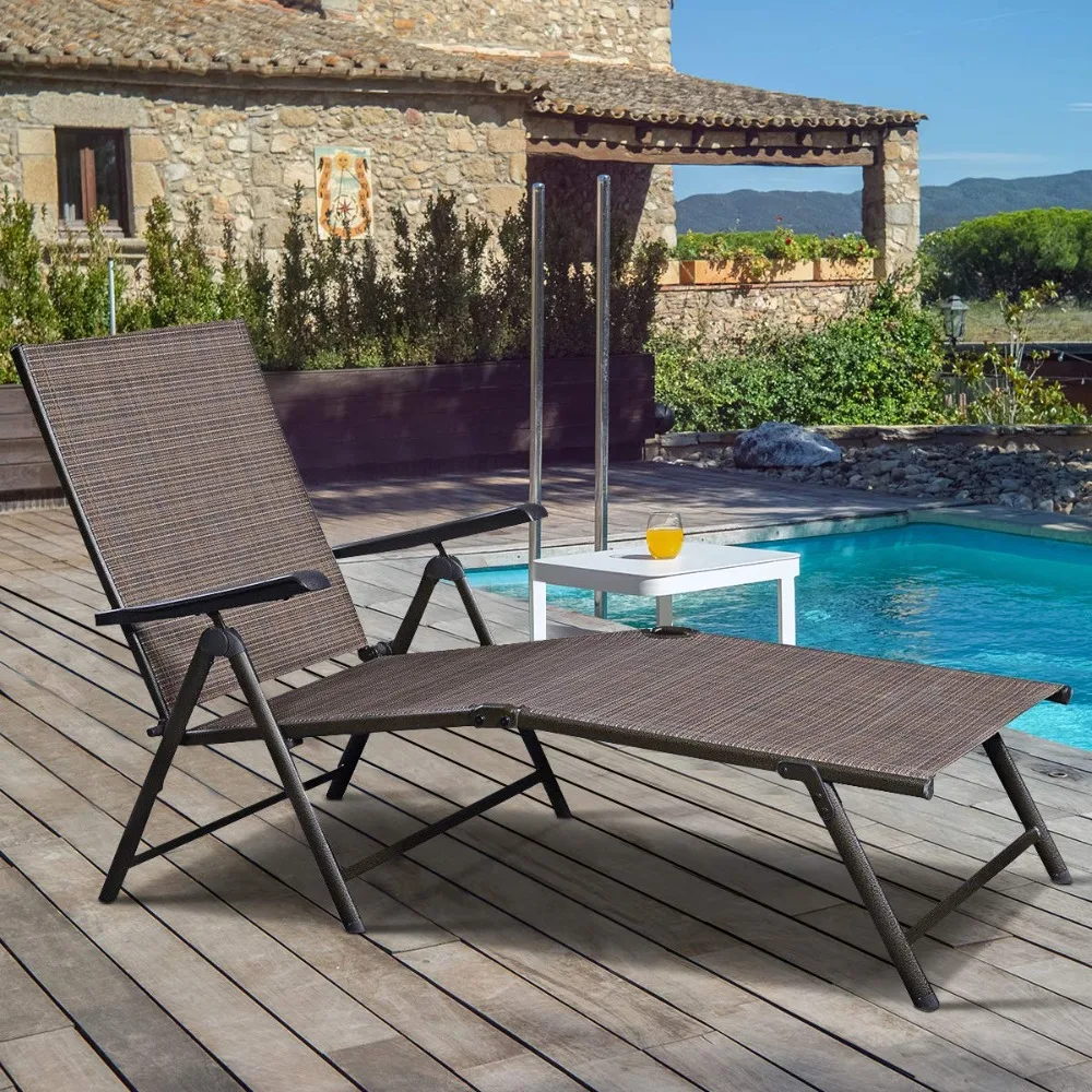 Set of 2 Chaise Lounge Chair with 5 Adjustable Reclining Positions, Patio Folding Recliner, Customized
Set of 2 Chaise Lounge Chair with 5 Adjustable Reclining Positions, Patio Folding Recliner, Customized