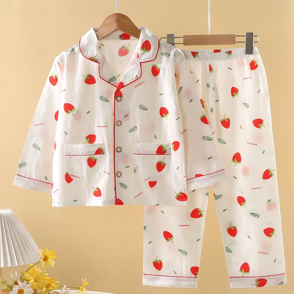 Kids Spring Summer Pajamas Set Cute Cartoon Print Long Sleeve Lapel Soft Sleepwear for Boys Girls Baby Casual Loose Loungewear
Kids Spring Summer Pajamas Set Cute Cartoon Print Long Sleeve Lapel Soft Sleepwear for Boys Girls Baby Casual Loose Loungewear