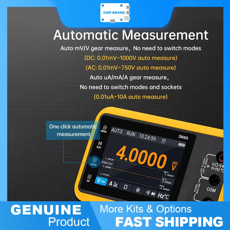 ALIENTEK DM40 Signal Generator 3 in 1 50M Sample rate Voltage Diode Handheld Automotive Tools Digital Oscilloscope Multimeter
ALIENTEK DM40 Signal Generator 3 in 1 50M Sample rate Voltage Diode Handheld Automotive Tools Digital Oscilloscope Multimeter