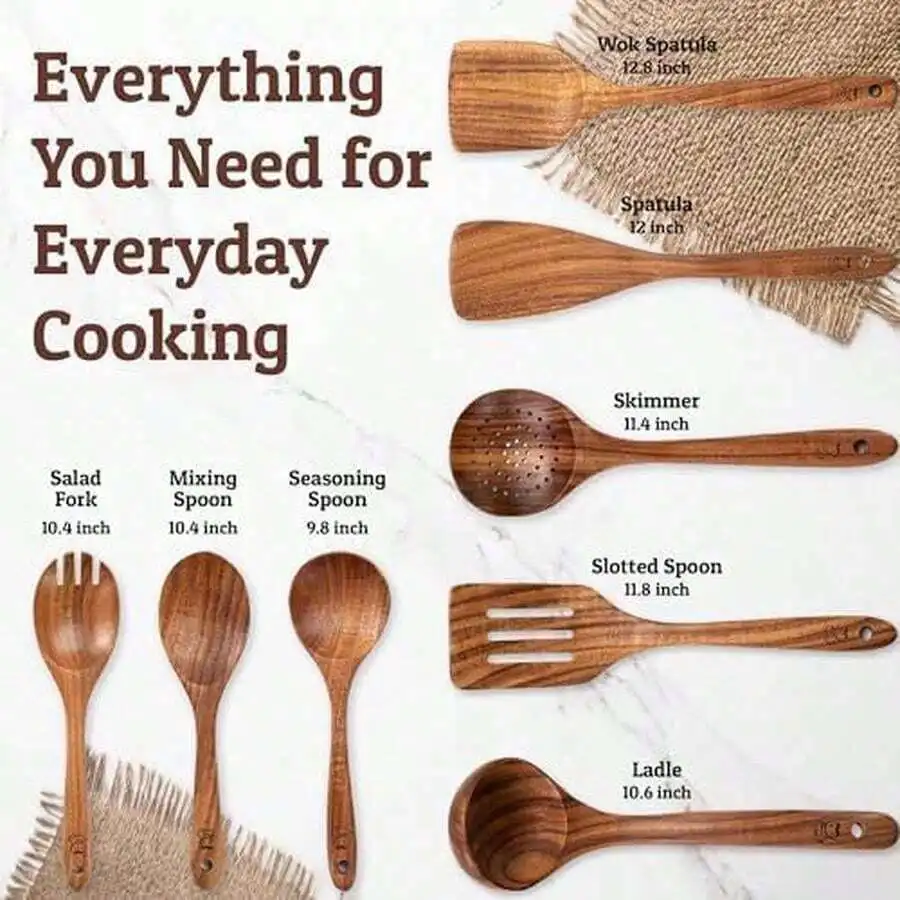 Teak Wooden Slotted Spoon Skimmer Ladle Spatula Salad Fork Mixing Spoon Seasoning Spoon For Kitchen Cooking
Teak Wooden Slotted Spoon Skimmer Ladle Spatula Salad Fork Mixing Spoon Seasoning Spoon For Kitchen Cooking