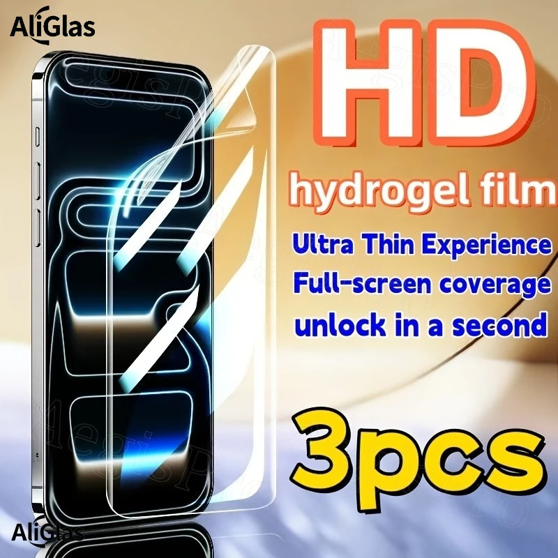 3Pcs Ultra Clear Hydrogel Film for IPhone 17 16 15 14 Pro Max Air 15 16 Plus Screen Protector for IPhone 13 12 11 Pro Mini XR XS
3Pcs Ultra Clear Hydrogel Film for IPhone 17 16 15 14 Pro Max Air 15 16 Plus Screen Protector for IPhone 13 12 11 Pro Mini XR XS