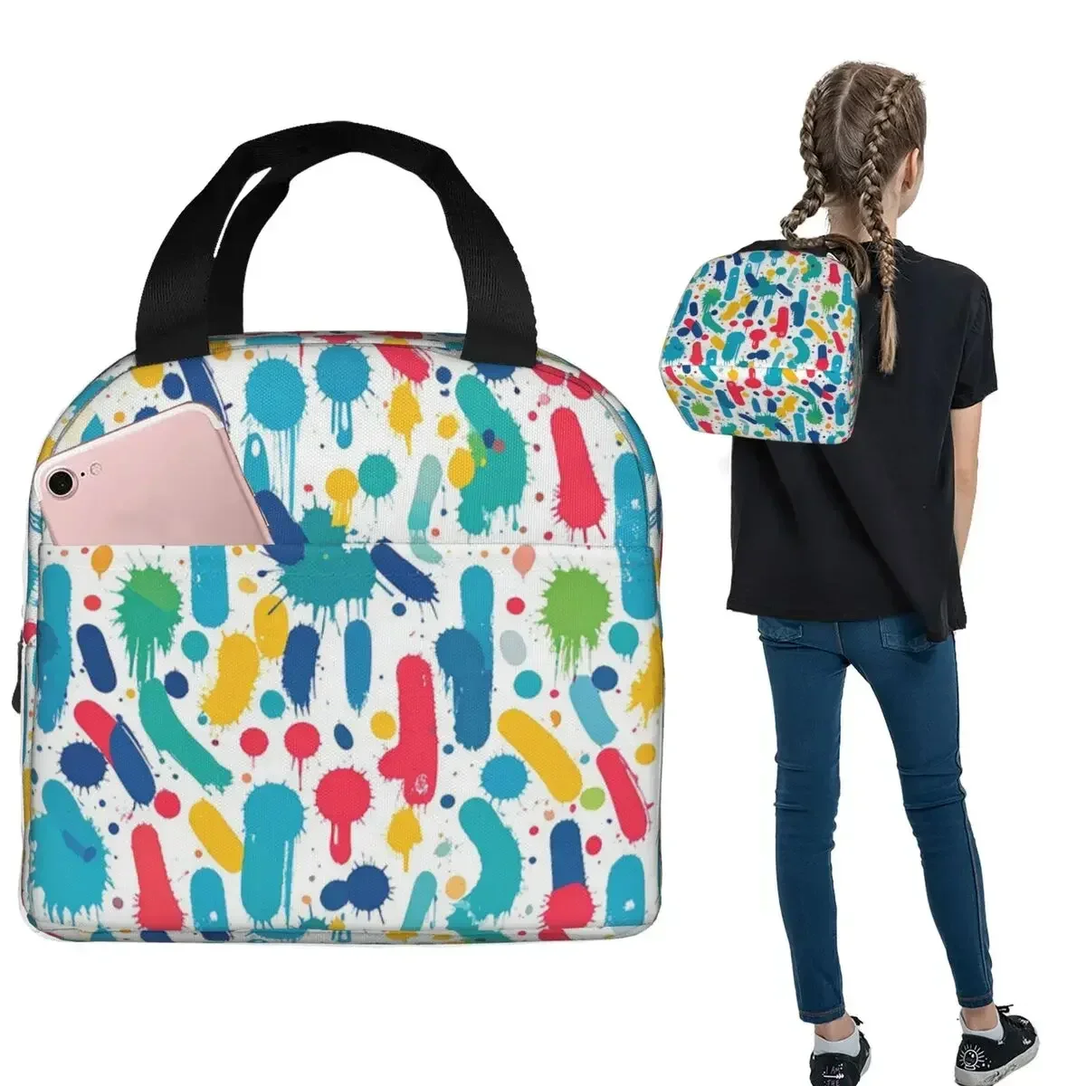Splatter Energy Pop Insulated Lunch Bag for Women Kids Portable Food Boxes Thermal Lunch Box Tote
Splatter Energy Pop Insulated Lunch Bag for Women Kids Portable Food Boxes Thermal Lunch Box Tote