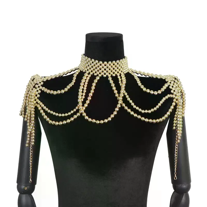 Elegant Bridal Shoulder Chain Jewelry Beaded Large Necklace Hollow Imitation Pearl Body Chain Wedding Shawl Accessories
Elegant Bridal Shoulder Chain Jewelry Beaded Large Necklace Hollow Imitation Pearl Body Chain Wedding Shawl Accessories