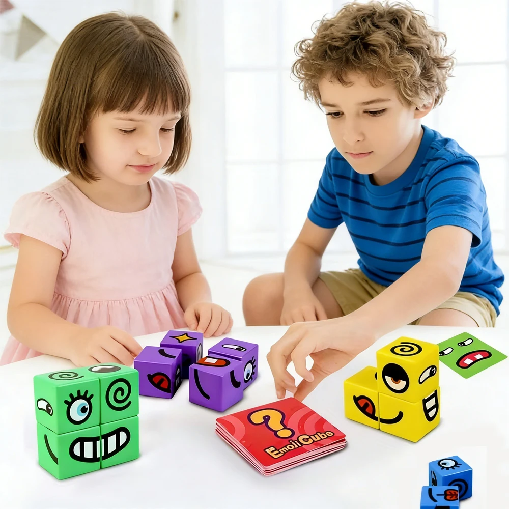 Facial Expression Puzzle Blocks Family Board Game Space Reasoning Strategic Multiplayer Game with 48 Cards Bell for Kids Adults
Facial Expression Puzzle Blocks Family Board Game Space Reasoning Strategic Multiplayer Game with 48 Cards Bell for Kids Adults