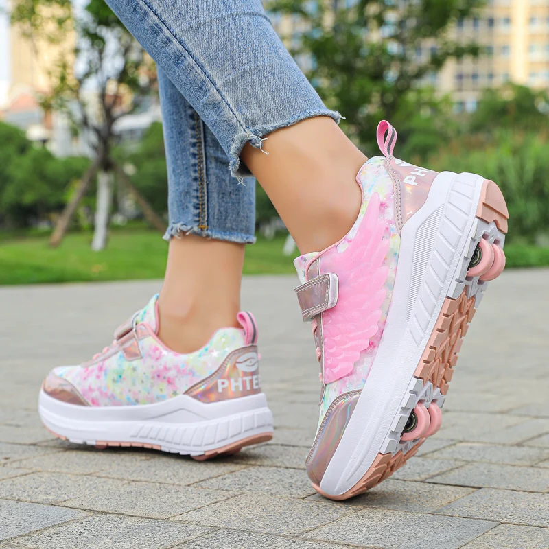 Роликовые кроссовки для девочек: двухколесные роликовые коньки с невидимой подсветкой — детская спортивная обувь со скрытыми колесами
Роликовые кроссовки для девочек: двухколесные роликовые коньки с невидимой подсветкой — детская спортивная обувь со скрытыми колесами