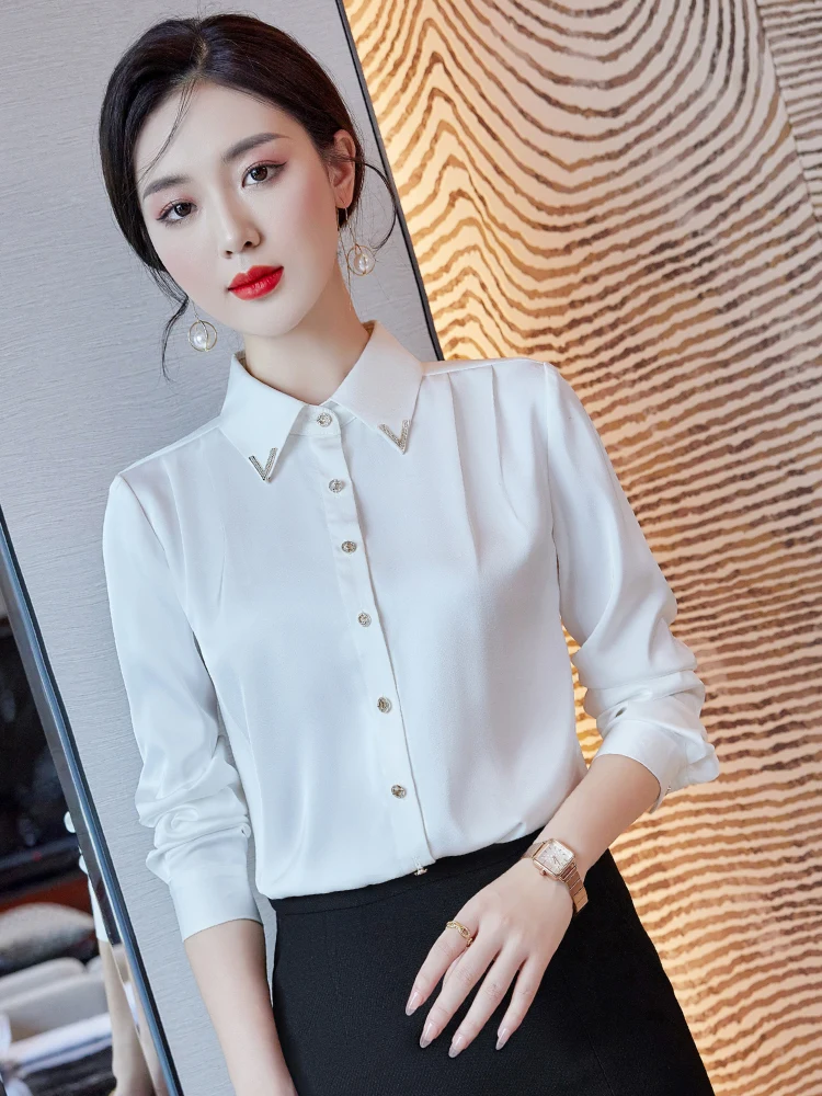 White Long Sleeve Women's Shirt Fashionable Slim Fit Design Spring Autumn Professional High-End Small Size Office Style Pure ...
White Long Sleeve Women's Shirt Fashionable Slim Fit Design Spring Autumn Professional High-End Small Size Office Style Pure ...