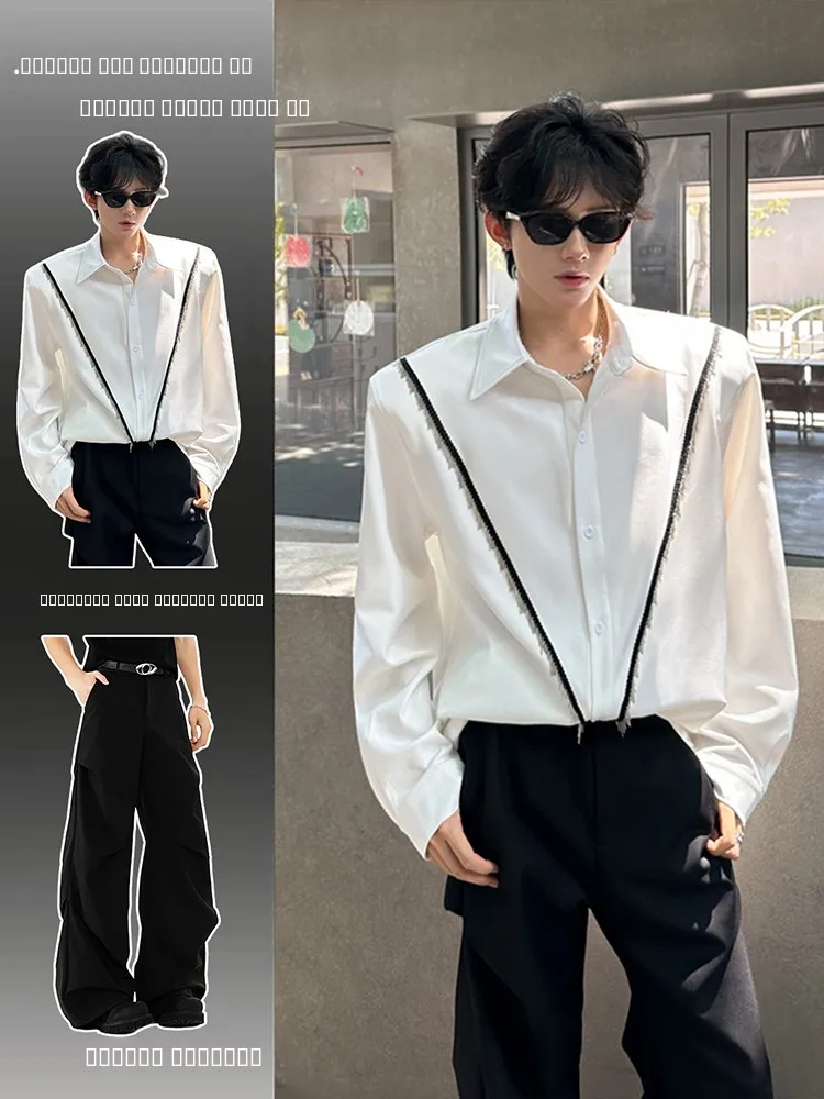 Мужская длинная рубашка с наплечниками и бахромой, повседневная, премиум-качество, модель M, свободный крой, для ежедневной носки
Мужская длинная рубашка с наплечниками и бахромой, повседневная, премиум-качество, модель M, свободный крой, для ежедневной носки