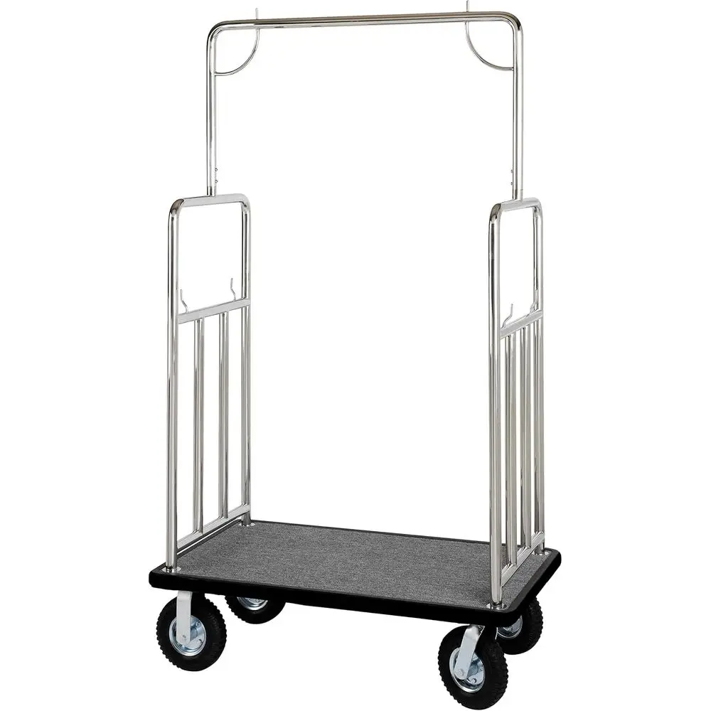 1000lb Capacity Steel Cart - Grey Carpet Deck & Rubber Wheels, Ideal for Hotel & Commercial Valet Service
1000lb Capacity Steel Cart - Grey Carpet Deck & Rubber Wheels, Ideal for Hotel & Commercial Valet Service