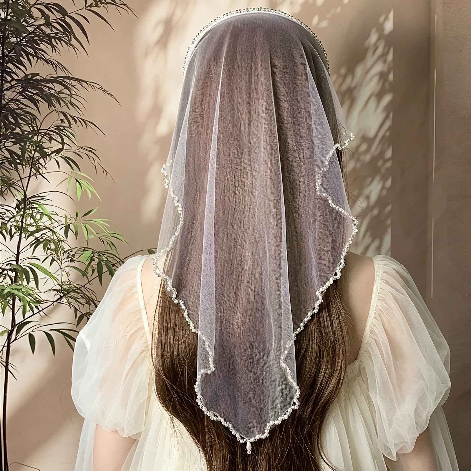 Hand-sewn Beaded Birthday Veil Headband, Bride Proposal Photography Hair Accessory, Princess-style Pearl Tassel Hair Clip SA143
Hand-sewn Beaded Birthday Veil Headband, Bride Proposal Photography Hair Accessory, Princess-style Pearl Tassel Hair Clip SA143