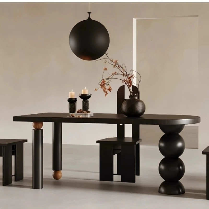 French retro solid wood semi-circular dining table, all solid wood light luxury household living room long table, multi-person d
French retro solid wood semi-circular dining table, all solid wood light luxury household living room long table, multi-person d