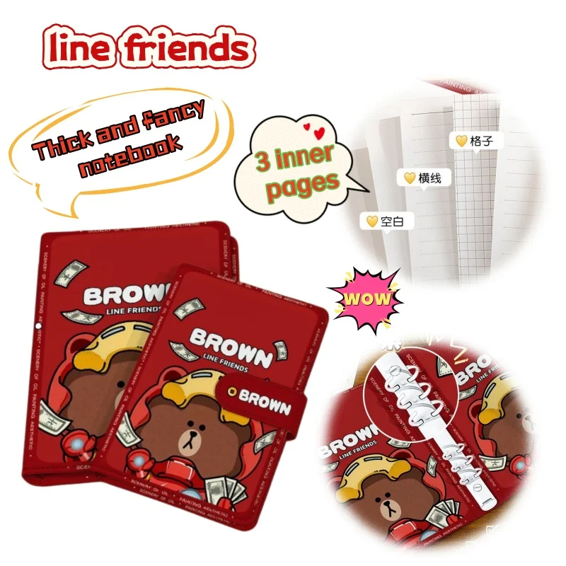 New Line friends Brown Notebook Creative Magnetic Buckle Removable Loose-leaf Bookkeeping for Students Thickened Bookkeeping
New Line friends Brown Notebook Creative Magnetic Buckle Removable Loose-leaf Bookkeeping for Students Thickened Bookkeeping