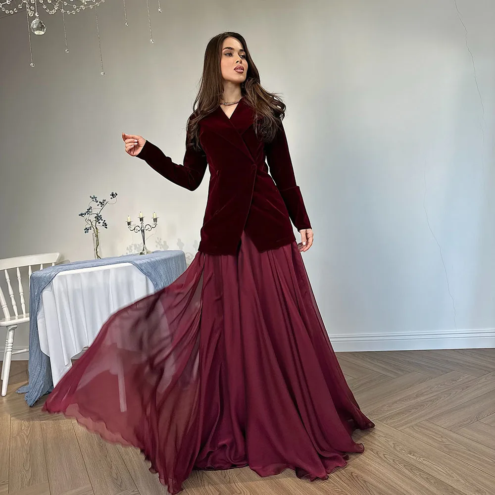 Velvet-Chiffon Evening Dresses For Women V-Neck Платье Вечернее Full Sleeve Mermaid Cocktail Dress Fall Gowns
Velvet-Chiffon Evening Dresses For Women V-Neck Платье Вечернее Full Sleeve Mermaid Cocktail Dress Fall Gowns