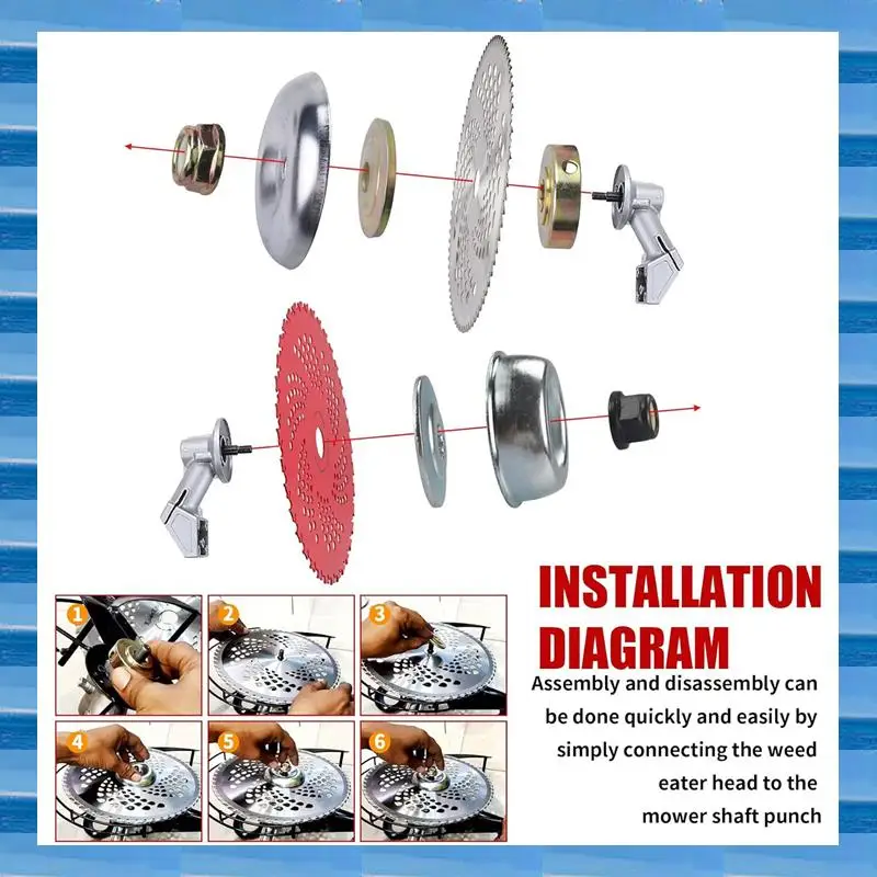 10In X 80T Tip Brush Cutter Trimmer Blades & 9In X 36 Teeth Carbide Tipped Blades With Universal Adapter Kit Compatible Durable
10In X 80T Tip Brush Cutter Trimmer Blades & 9In X 36 Teeth Carbide Tipped Blades With Universal Adapter Kit Compatible Durable