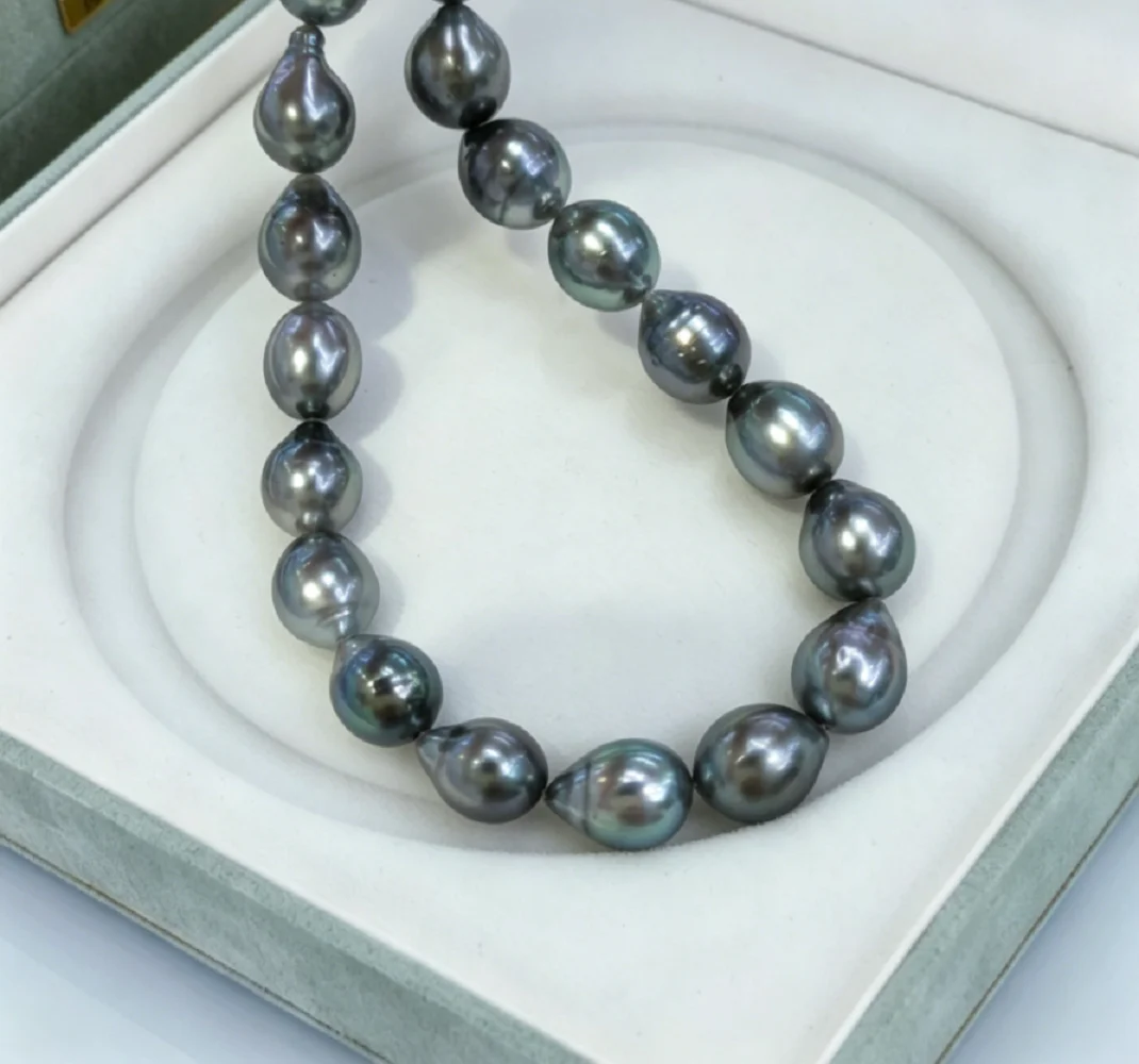 Rare necklace AAA9-10mm natural pearl Tahitian Baroque pearl necklace 18in/925s
Rare necklace AAA9-10mm natural pearl Tahitian Baroque pearl necklace 18in/925s