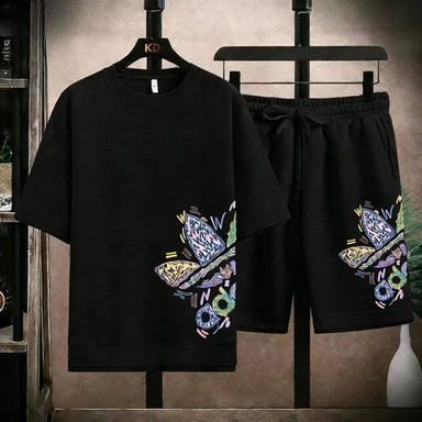 2026 New Men's Colorful Butterfly Print 2 Piece Outfit Waffle Knit T-shirt + Shorts Set Casual Streetwear Summer Tracksuit Black
2026 New Men's Colorful Butterfly Print 2 Piece Outfit Waffle Knit T-shirt + Shorts Set Casual Streetwear Summer Tracksuit Black