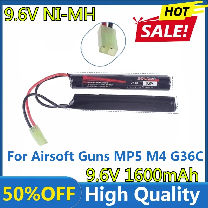 New High Quality Battery NIMH 2/3A 9.6V 1600mAh Battery Pack with Mini Tamiya Connector for Airsoft Guns MP5 M4 G36C
New High Quality Battery NIMH 2/3A 9.6V 1600mAh Battery Pack with Mini Tamiya Connector for Airsoft Guns MP5 M4 G36C