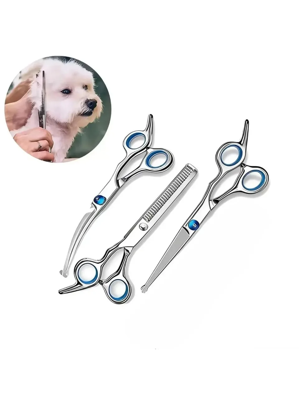 NEW 1PC Dog grooming Scissors 6'' Stainless Pet Hairdressing Scissors Kit Straight Shears Thinning Shears Silver Curved Shears
NEW 1PC Dog grooming Scissors 6'' Stainless Pet Hairdressing Scissors Kit Straight Shears Thinning Shears Silver Curved Shears