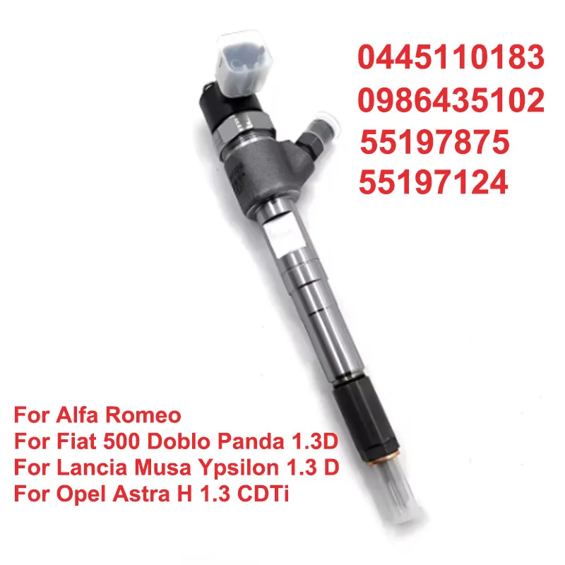 0445110183 New Diesel Fuel Injector For Fiat 500 Doblo Panda 1.3D Opel Astra H 1.3 Alfa Romeo 0986435102 55197875 55197124
0445110183 New Diesel Fuel Injector For Fiat 500 Doblo Panda 1.3D Opel Astra H 1.3 Alfa Romeo 0986435102 55197875 55197124