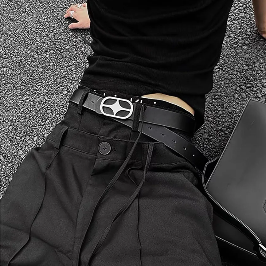 Y2K готический стиль с пряжкой для мужчин/женщин, черный ремень в стиле ретро с модной и крутой металлической пряжкой, индивидуальный простой декоративный ремень
Y2K готический стиль с пряжкой для мужчин/женщин, черный ремень в стиле ретро с модной и крутой металлической пряжкой, индивидуальный простой декоративный ремень