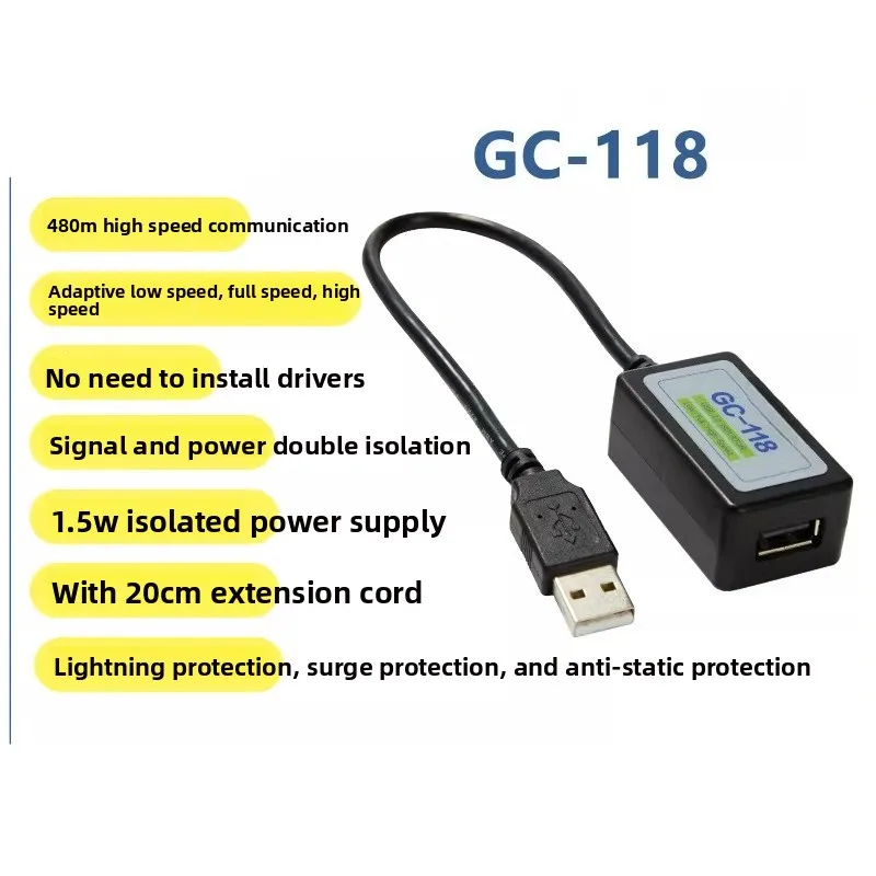 Высокоскоростной USB-изолятор 480M, одноканальный, с удлинительным кабелем, защита от помех, молнии и статического разряда
Высокоскоростной USB-изолятор 480M, одноканальный, с удлинительным кабелем, защита от помех, молнии и статического разряда