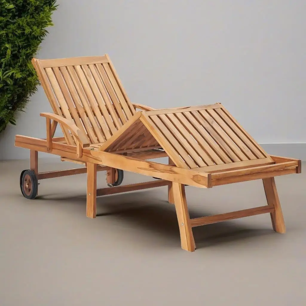 Teak Wood Sun Lounger with Anthracite Cushion - Stylish Outdoor Relaxation Chair
Teak Wood Sun Lounger with Anthracite Cushion - Stylish Outdoor Relaxation Chair