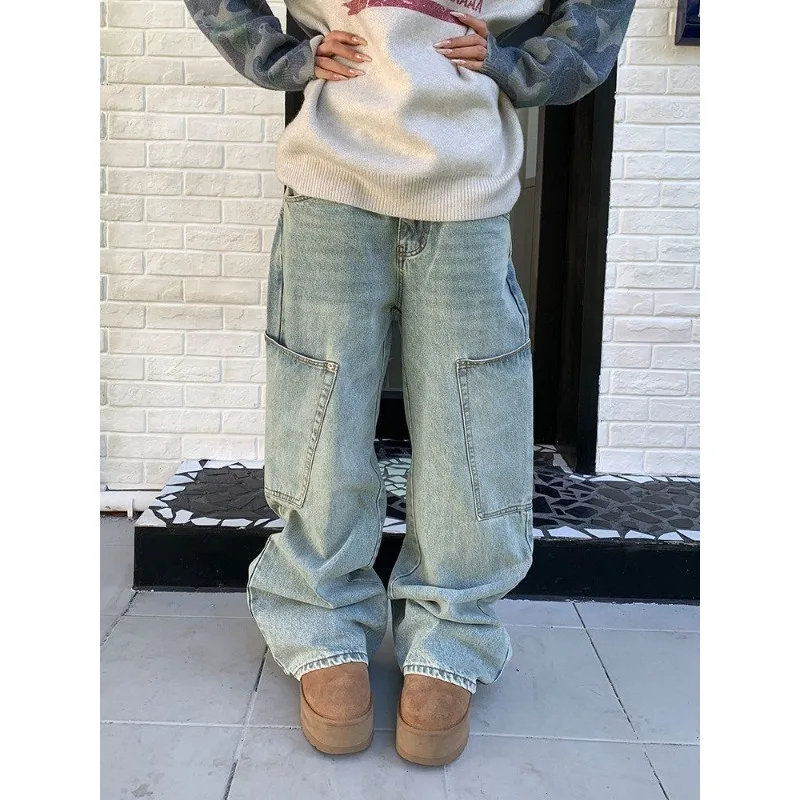 2026 New Summer Denim Pocket TrousersY2K Women's Retro Jeans Loose Straight Pants Wide Leg Pants
2026 New Summer Denim Pocket TrousersY2K Women's Retro Jeans Loose Straight Pants Wide Leg Pants