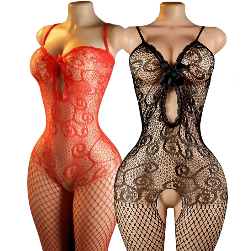 Women Deep V Bow Sexy Lingerie Bodysuit Transparent Bodystocking for Adult Nightwear
Women Deep V Bow Sexy Lingerie Bodysuit Transparent Bodystocking for Adult Nightwear