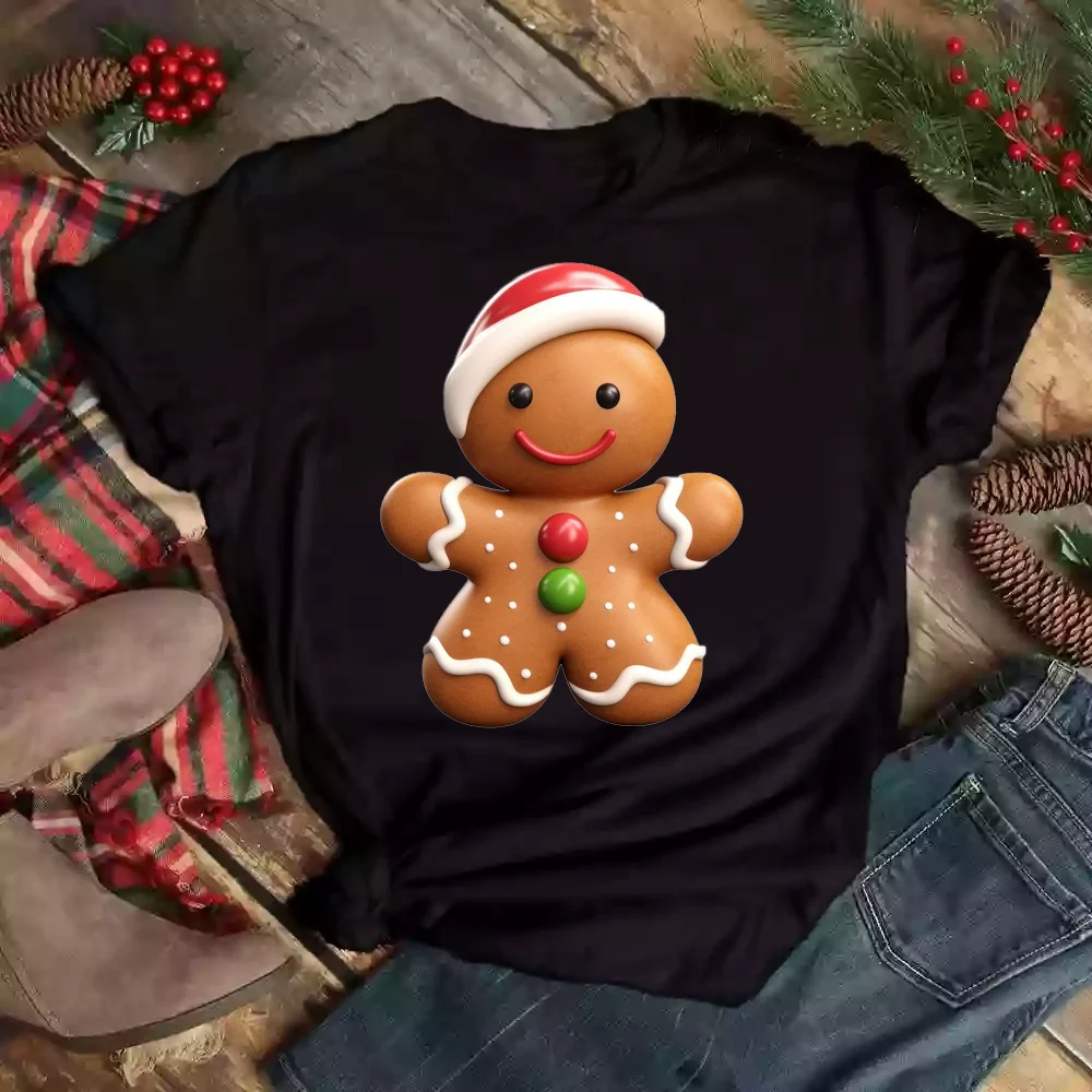 Gingerbread Women's Christmas Theme Kawaii Summer Print T Shirts Tops Casual Women Can Fashion Comfortable Short-sleeved T-shirt
Gingerbread Women's Christmas Theme Kawaii Summer Print T Shirts Tops Casual Women Can Fashion Comfortable Short-sleeved T-shirt
