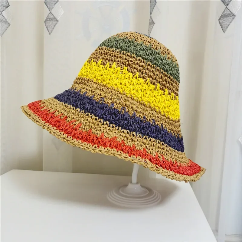 2025 Summer Ladies Beach Hat Seaside Holiday Striped Women's Large Brim Hat Foldable Cap Straw Hat Sun Cap Breathable Bohemian
2025 Summer Ladies Beach Hat Seaside Holiday Striped Women's Large Brim Hat Foldable Cap Straw Hat Sun Cap Breathable Bohemian