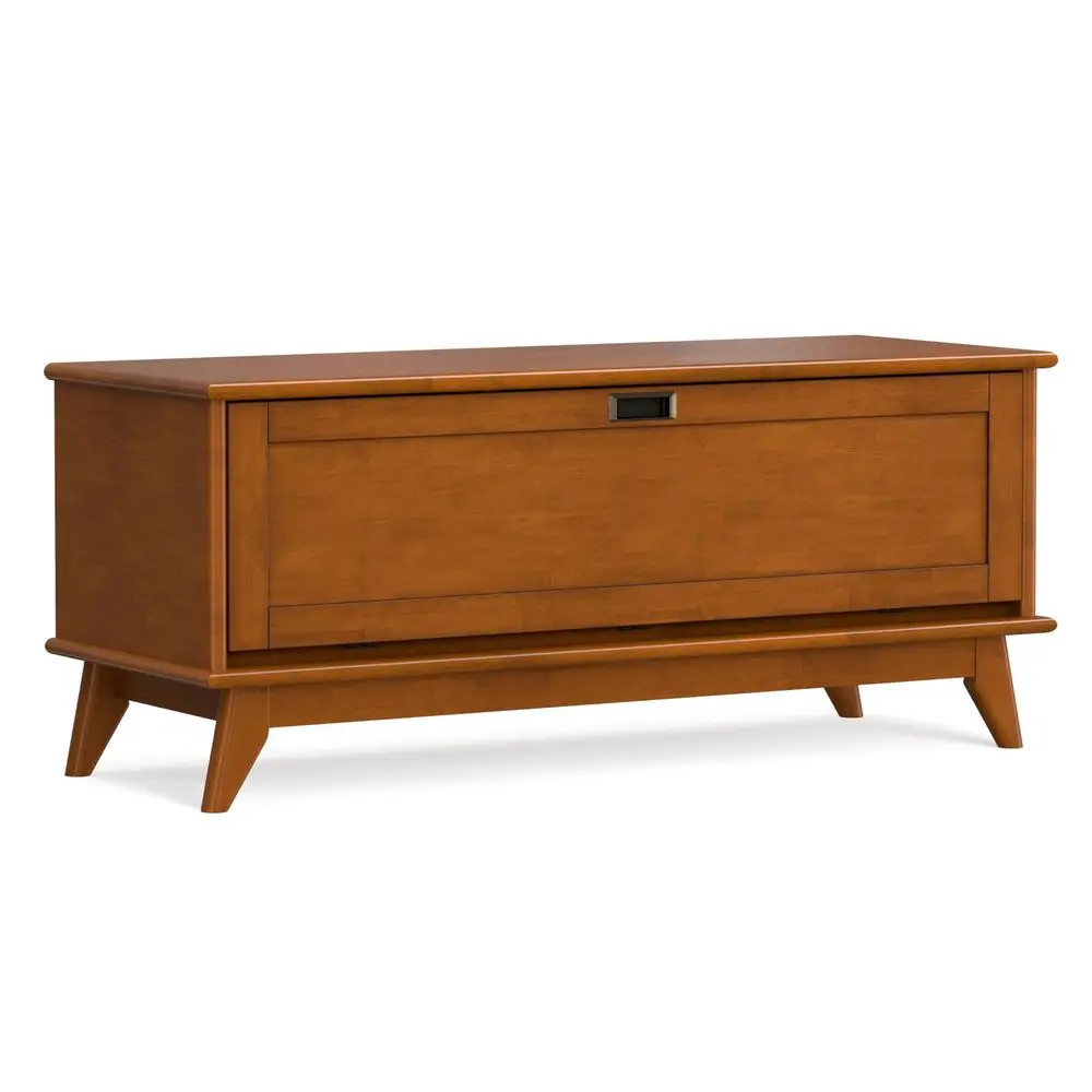 Draper Storage Bench 44 inch Wide Solid Wood Entryway Bench in Teak Brown, Mid Century Hallway Bench for Living Room with FlipD
Draper Storage Bench 44 inch Wide Solid Wood Entryway Bench in Teak Brown, Mid Century Hallway Bench for Living Room with FlipD