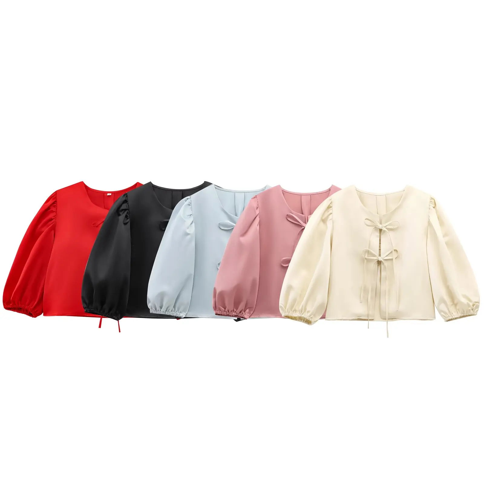 Taop&Za Women's 2025 Summer New Style European and American Style Temperament Satin Puff Sleeve Bowknot Short Top
Taop&Za Women's 2025 Summer New Style European and American Style Temperament Satin Puff Sleeve Bowknot Short Top