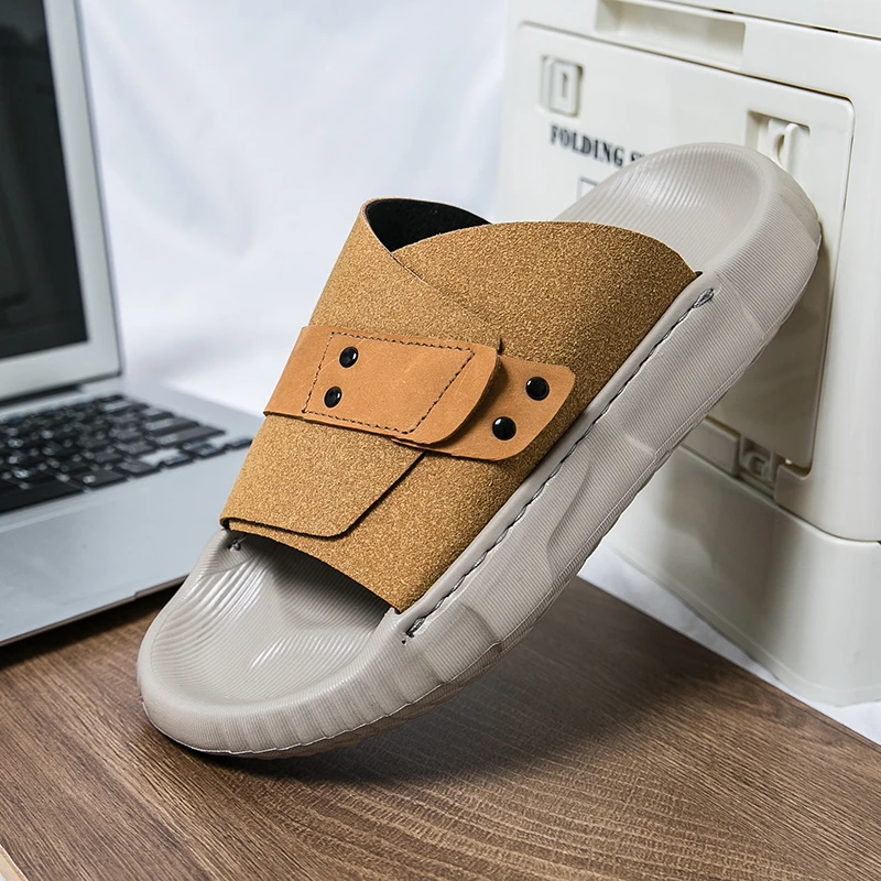 Summer Beach Shoes Men Flat Heel One Foot Lightweight Comfortable Fashionable Slippers Outdoor Business Sandals Men Sizes 38-45
Summer Beach Shoes Men Flat Heel One Foot Lightweight Comfortable Fashionable Slippers Outdoor Business Sandals Men Sizes 38-45