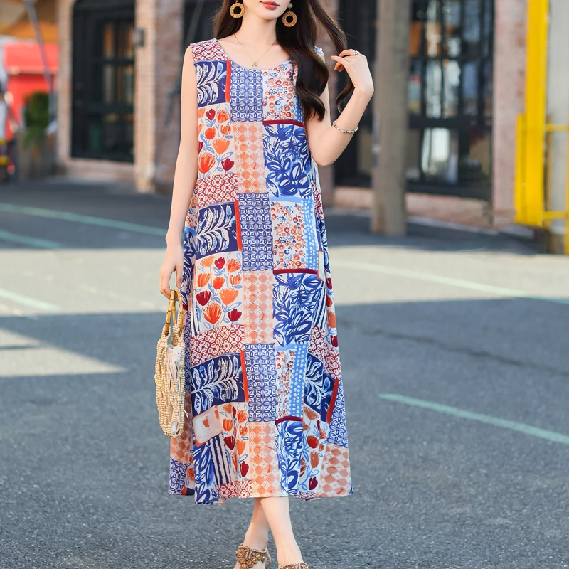 New Fashion Summber Casual O-Neck Dresses For Women 2026 Print Women Sleeveless Midi Plus Size Women Clothing
New Fashion Summber Casual O-Neck Dresses For Women 2026 Print Women Sleeveless Midi Plus Size Women Clothing