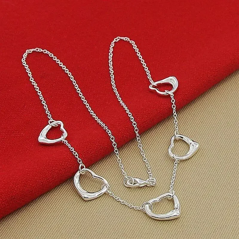CHUANGCHENG Heartfelt Romance 925 Sterling Silver Five Heart Pendant Necklace Chain Gift
CHUANGCHENG Heartfelt Romance 925 Sterling Silver Five Heart Pendant Necklace Chain Gift