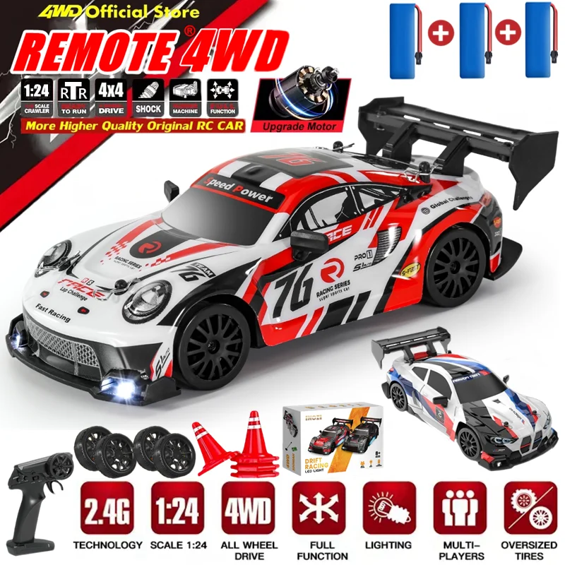 4WD RC Drift Vehicle 1:24 Radio Drift Racing Off-Road High Speed Racing Cars Remote Control Toys for Boy Kids Children Gifts
4WD RC Drift Vehicle 1:24 Radio Drift Racing Off-Road High Speed Racing Cars Remote Control Toys for Boy Kids Children Gifts