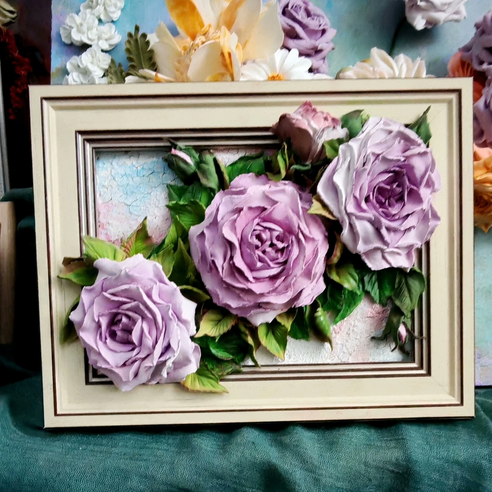 0057 Sculpture Pastel Palette Knife Rose Painting 3DVintage Oil Painting Style Handmade Art Piece 3D Relief Sculpture Unique 
0057 Sculpture Pastel Palette Knife Rose Painting 3DVintage Oil Painting Style Handmade Art Piece 3D Relief Sculpture Unique